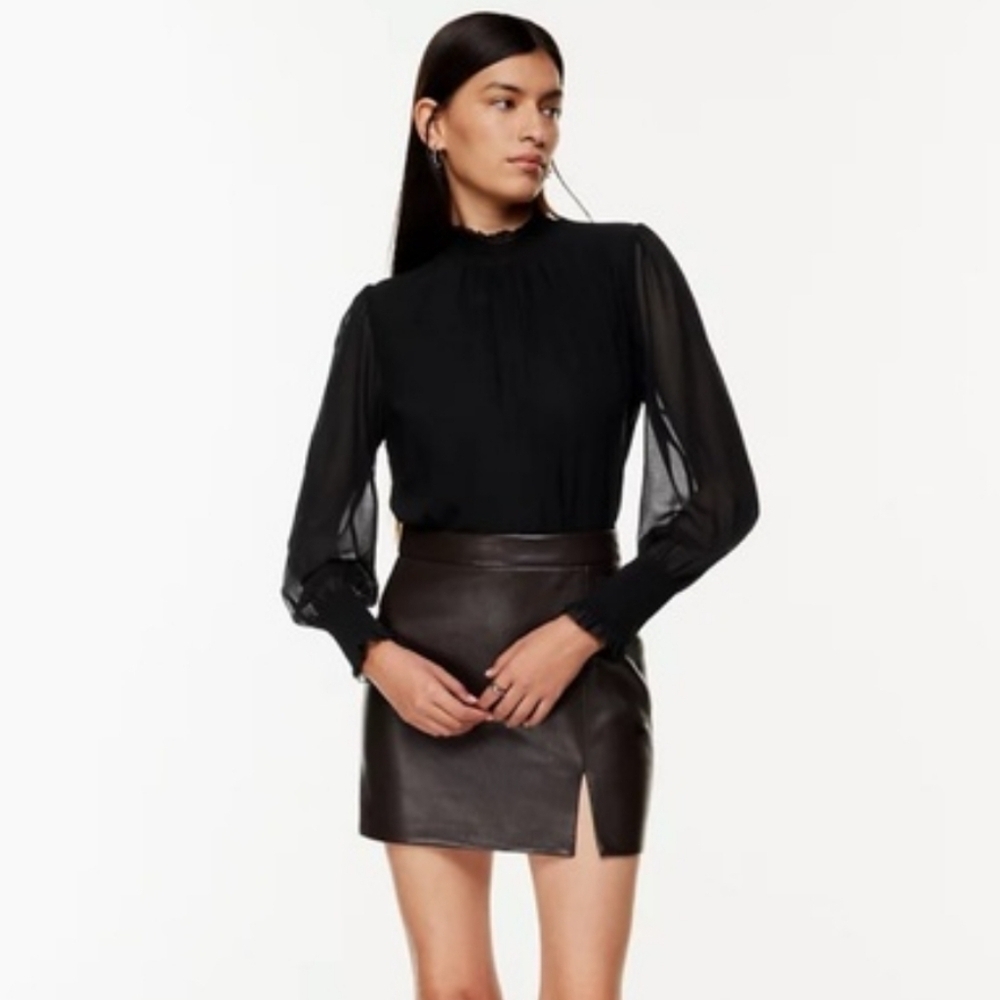 Wilfred Black Ruffled Blouse Large NWT